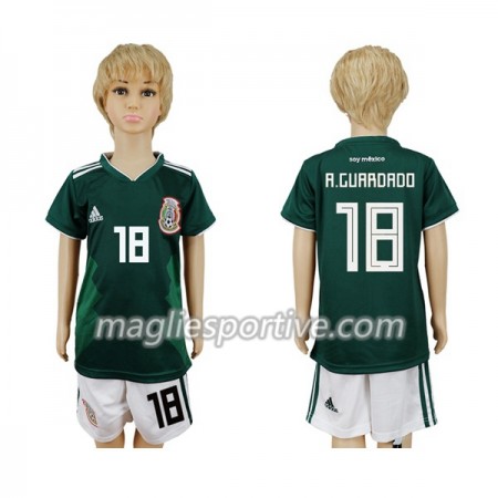 Completo Calcio Messico A.Guardado 18 Bambino Divisa Prima Mondiali 2018